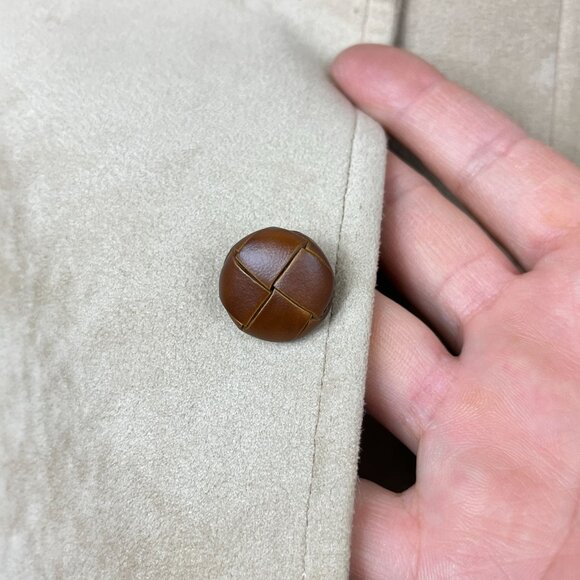 NEW Vintage Vegan Suede Blazer Suit Jacket Mens 42R 70s Academia Professor - Picture 3 of 16